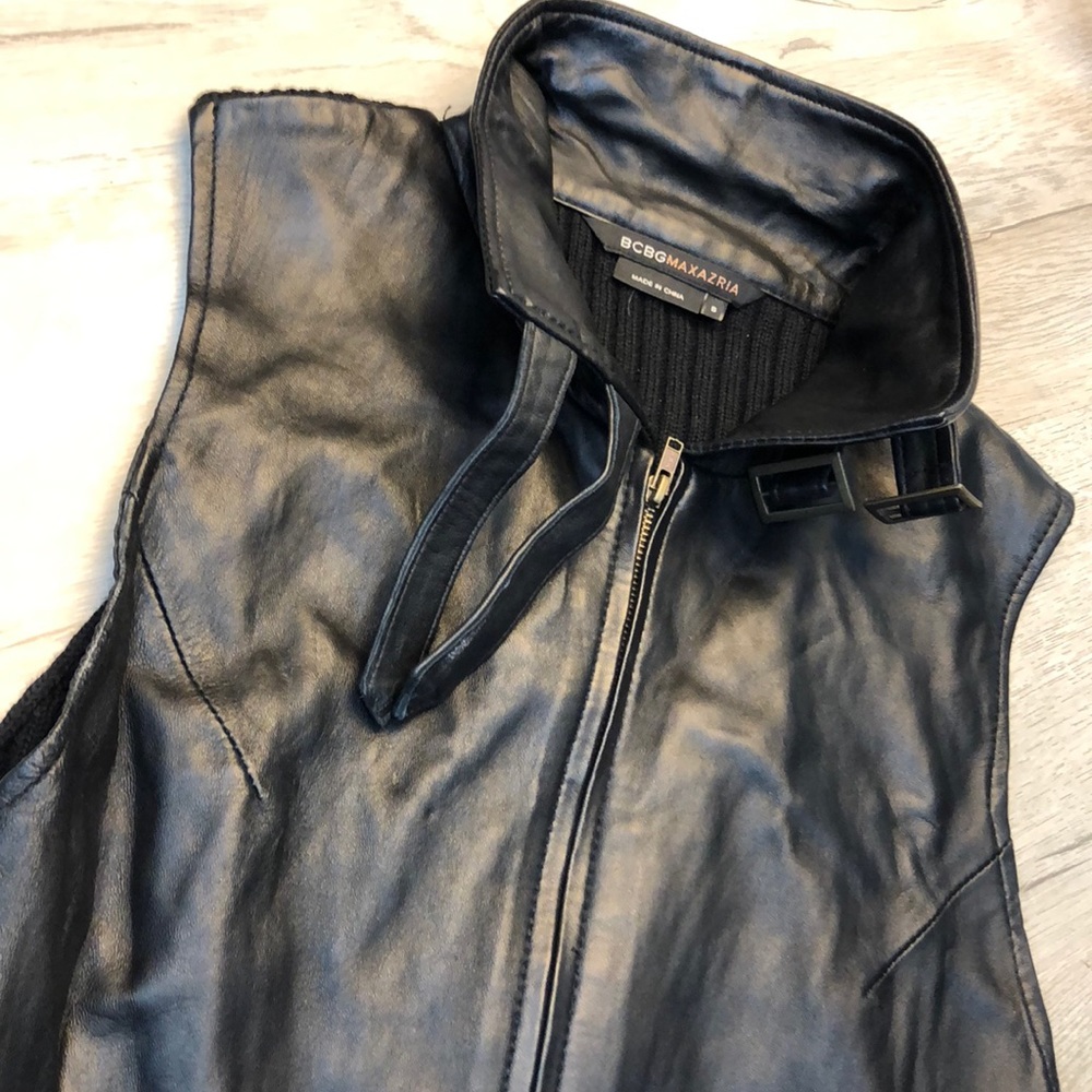 Sexy Af Partial Leather Partial Sweater Vest - image 3